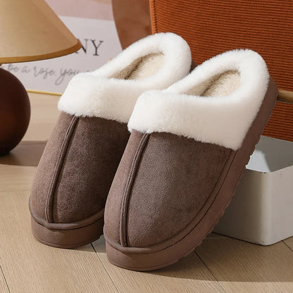 Plush Slippers Thick Sole Women Winter Warm Non-Slip