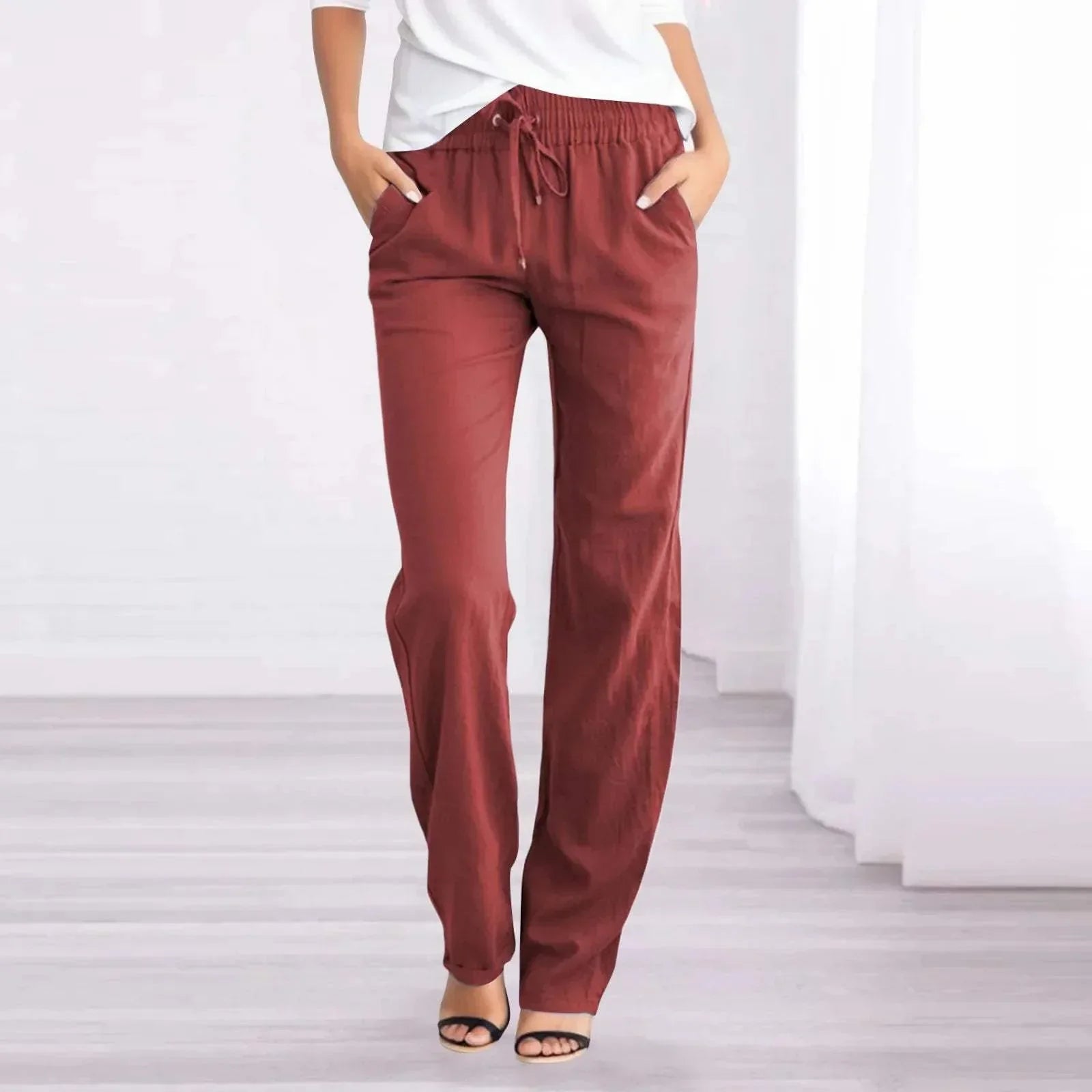  Women's Linen Pants - Relaxed - Breathable material, Elastic waistband - Perfect for a Relaxed Day - 05/112024 1 - DYAVOR® 
