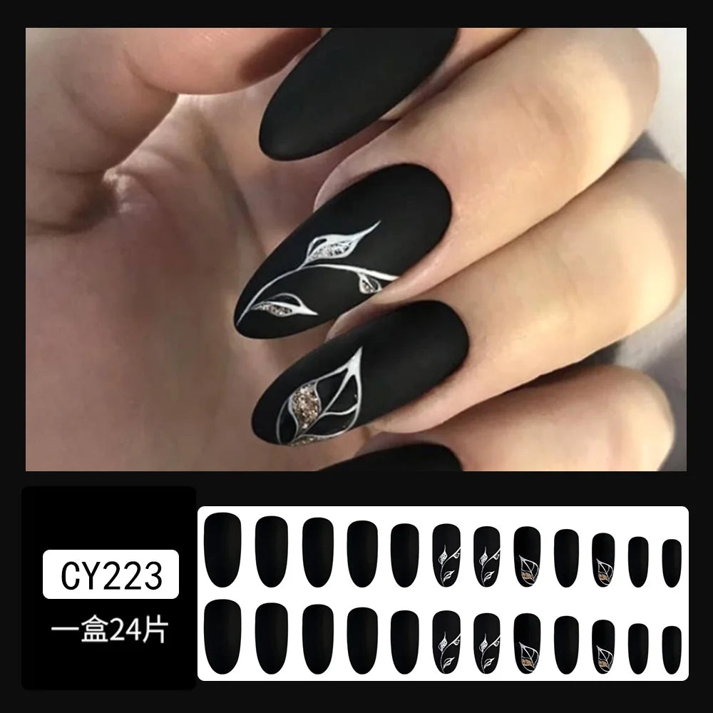  Handmade Soft Gel Diamond Fake Nails 24Pcs Clear Boxed Full Cover Crystal Nail Tips Easy to Press On Nails Soft Gel False Tips -  - DYAVOR® 