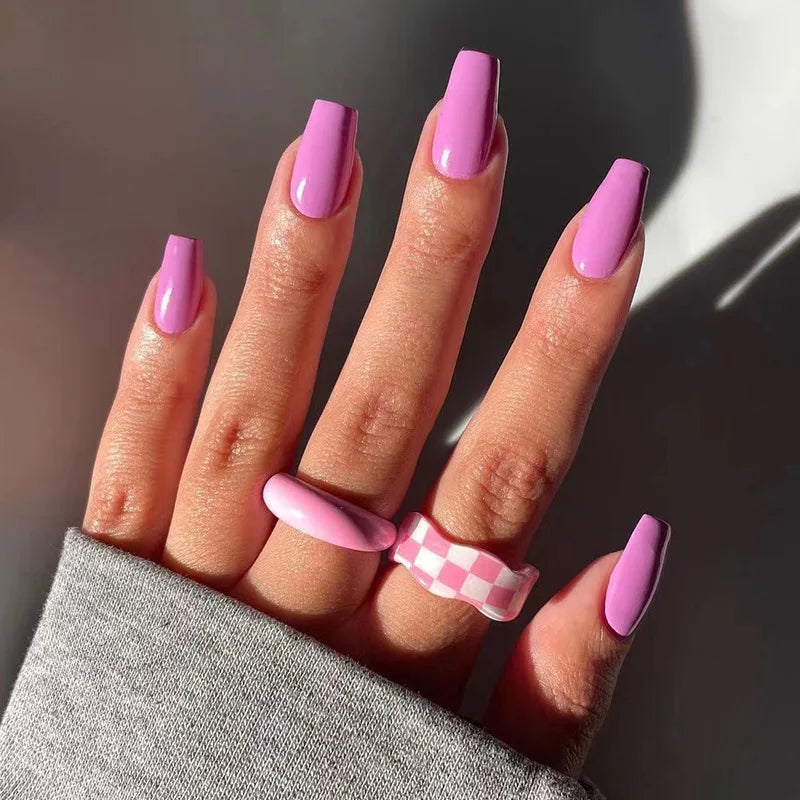 24pcs Nude Red Fake Nails Short Ballet Simple Press On Nail Tips Detachable Full Cover False Nail Art Finished Nails Decorations -  - DYAVOR® 