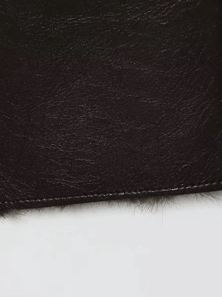 Reversible Faux Leather & Plush Winter Coat For Women | Warm Luxury Jacket