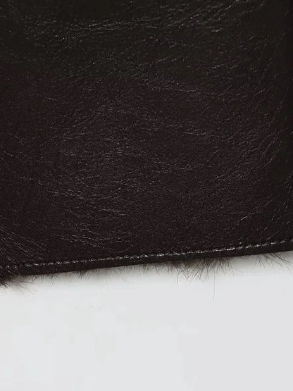 Reversible Faux Leather & Plush Winter Coat For Women | Warm Luxury Jacket