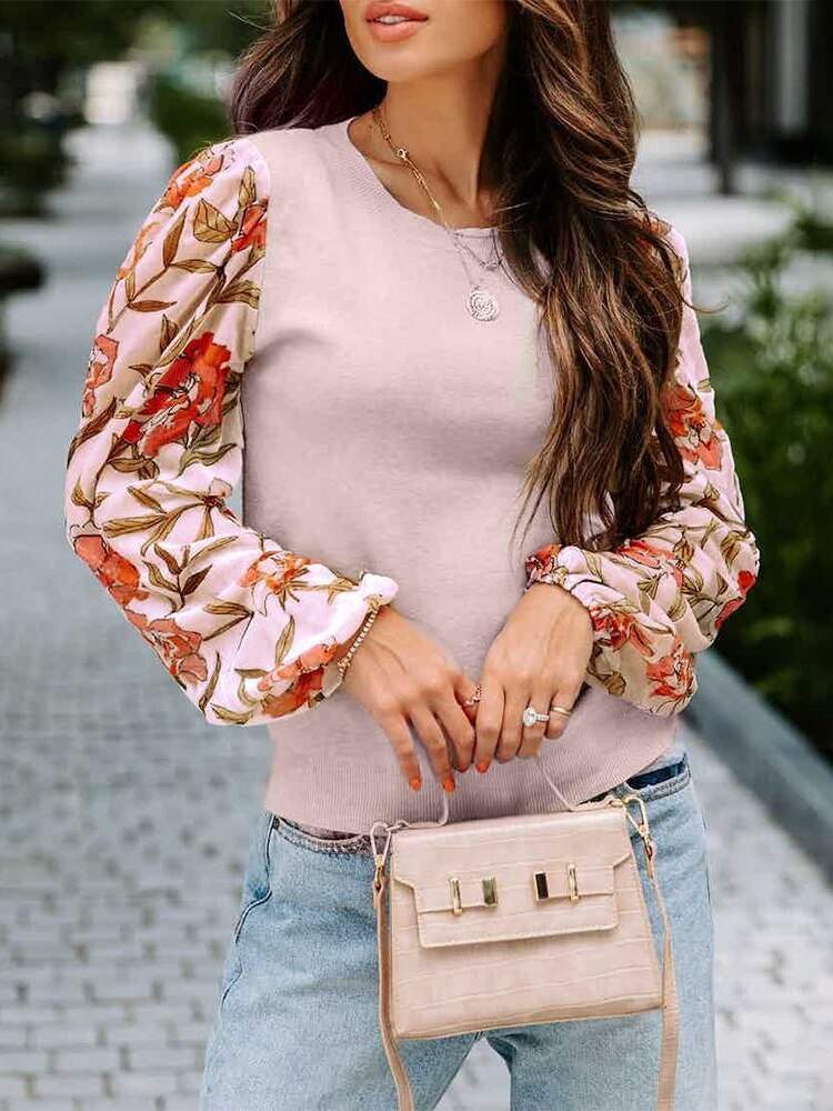 Fashion Tops 2022 Women New Autumn Winter Printed Long-sleeved Sweater Casual O-Neck Knit Pullover Streetwear Women Clothing