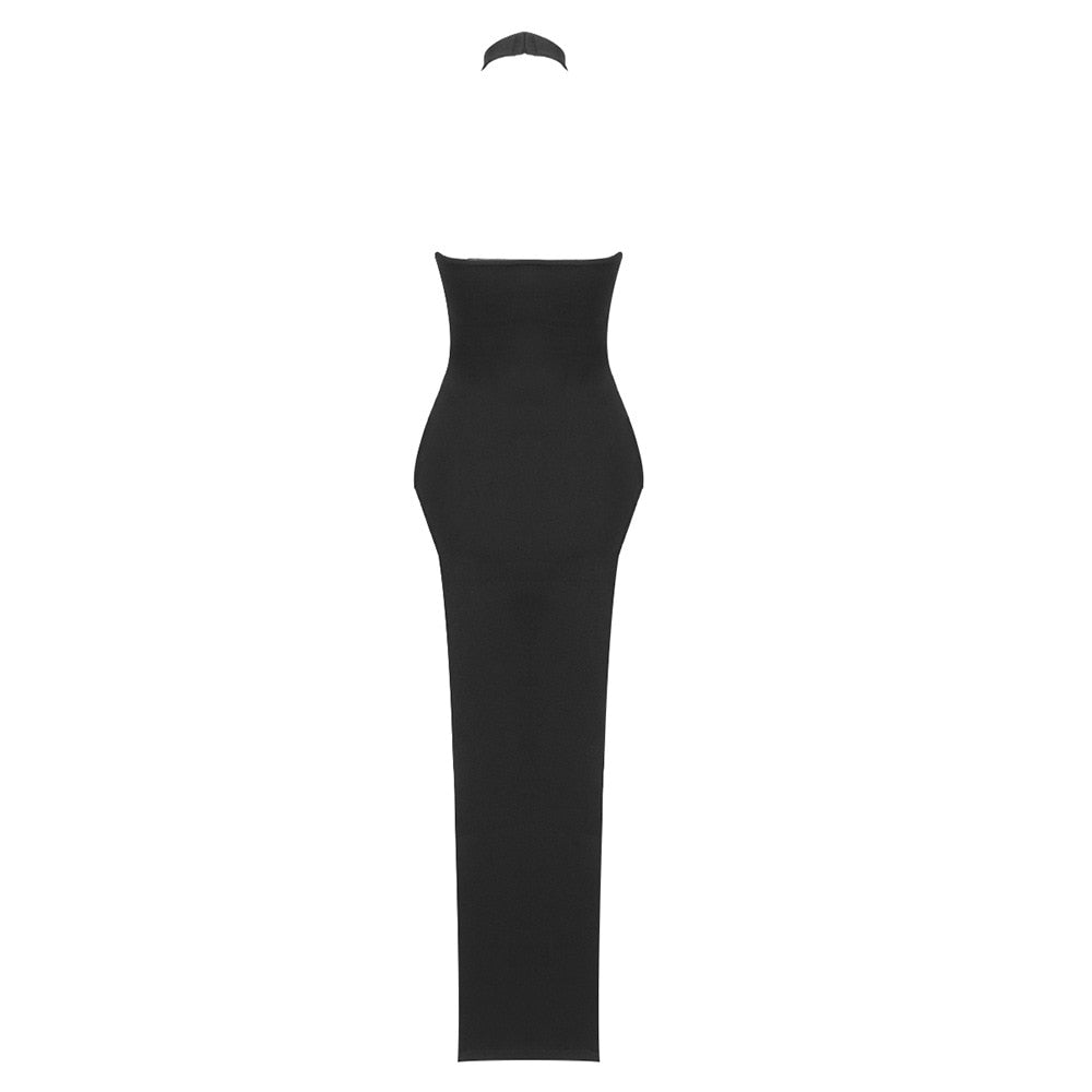  Black Midi Dress with Slits -  - DYAVOR® 