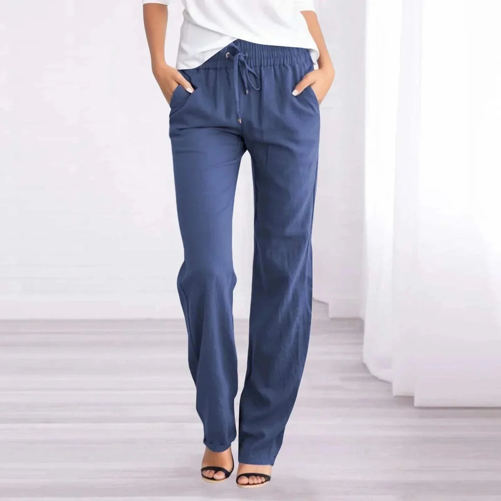  Women's Linen Pants - Relaxed - Breathable material, Elastic waistband - Perfect for a Relaxed Day - 05/112024 1 - DYAVOR® 