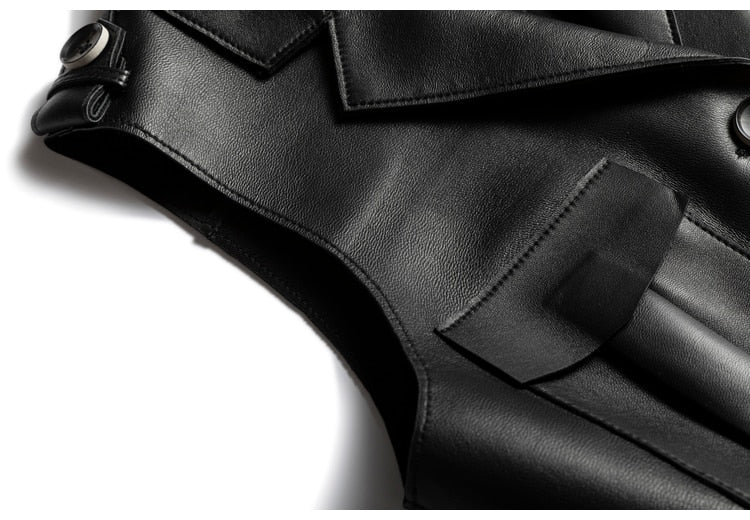  Genuine Leather Sleeveless Jacket - Jacket - DYAVOR® 