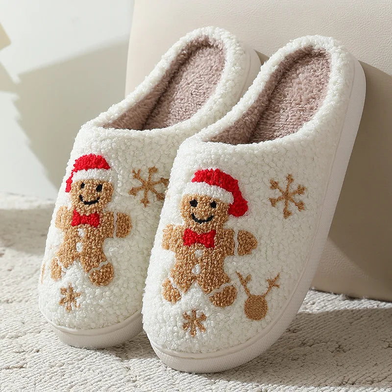 Christmas Slippers Cute Women Winter 2025 Warm Soft Sole