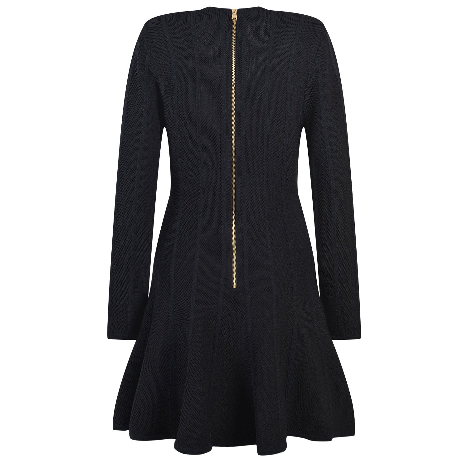   Black Mini V-neck Dress - dress - DYAVOR® 