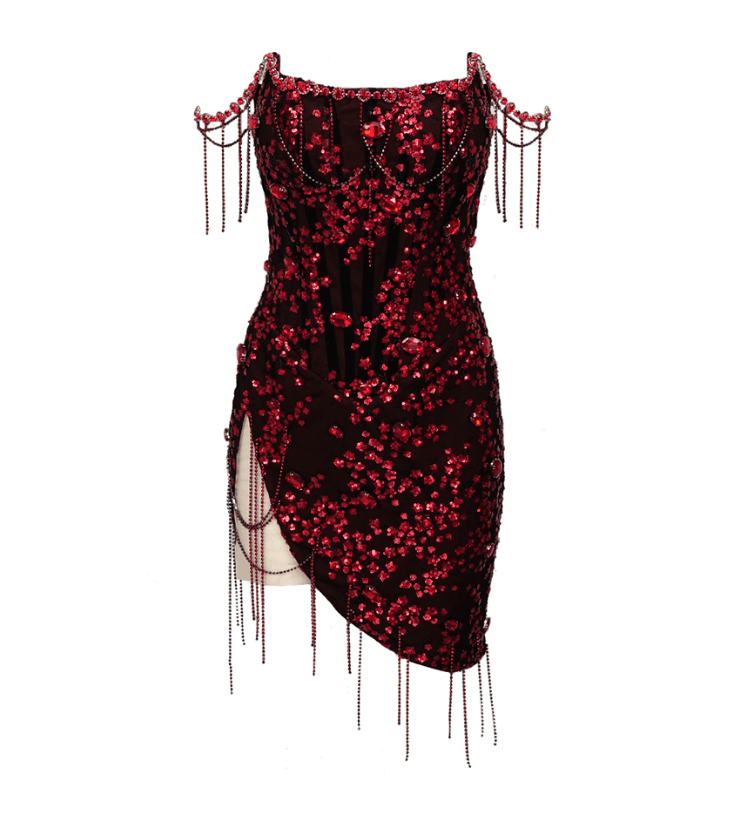  Red Sakura Mini Dress -  - DYAVOR® 