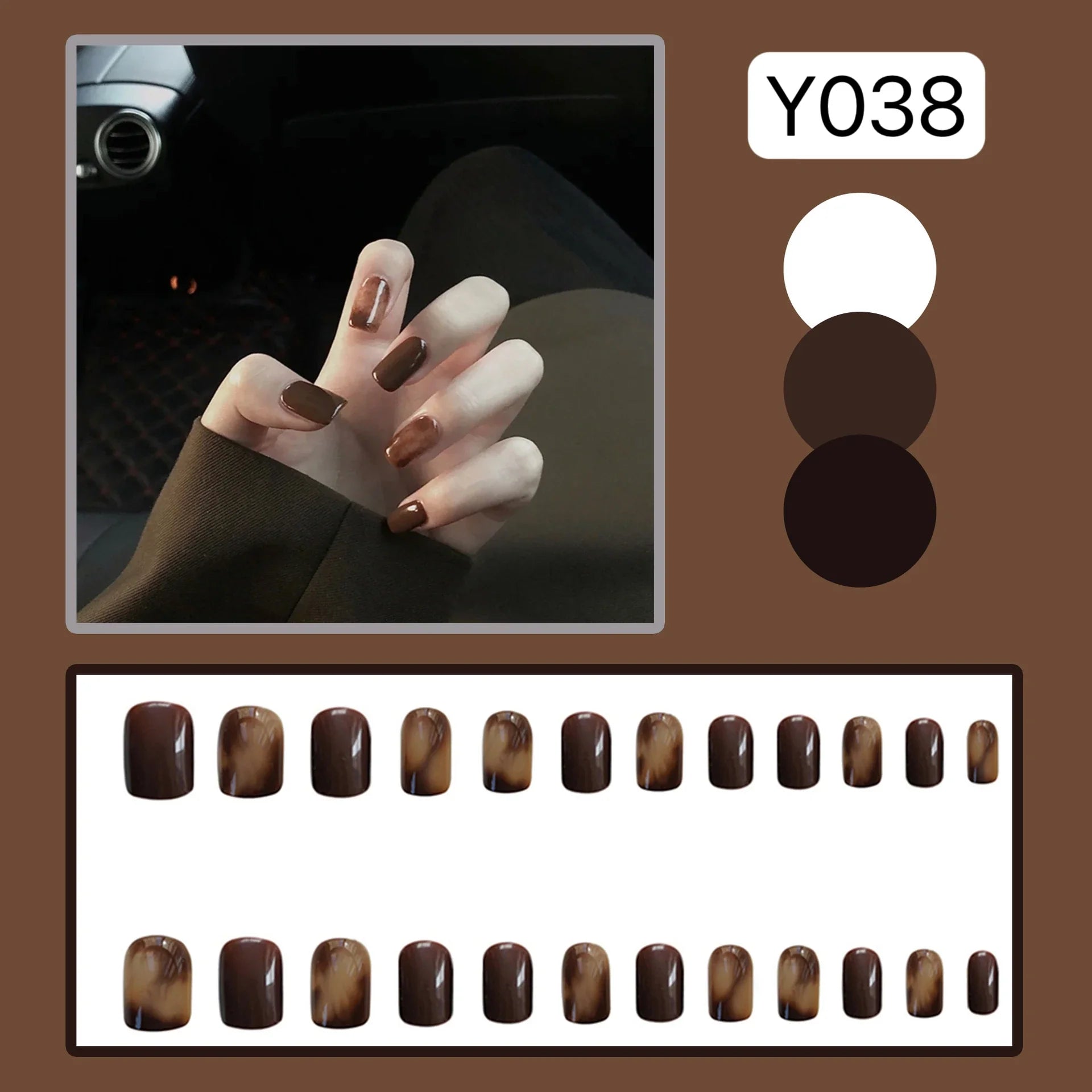  Wearable Silver Stripes Y2k False Nails Long Almond Round Fashion Nail Tips Press On With Silver Beads Designs Fake Nails Art -  - DYAVOR® 