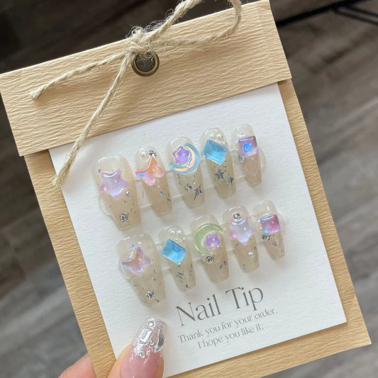  Handmade Beauty Nails Pressed On Nails Design Decoration Fake Nails Design Full Cover Artificial False Nails Manicure Wearable -  - DYAVOR® 