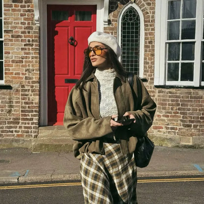 Solid Bomber Jacket For Women – Chic Casual Lapel Coat