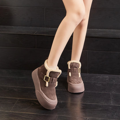Leather Snow Boots For Women – Warm Fleece Winter Booties 2025