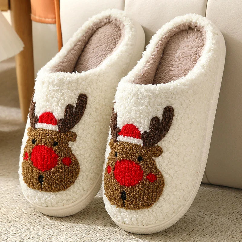 Christmas Slippers Cute Women Winter 2025 Warm Soft Sole