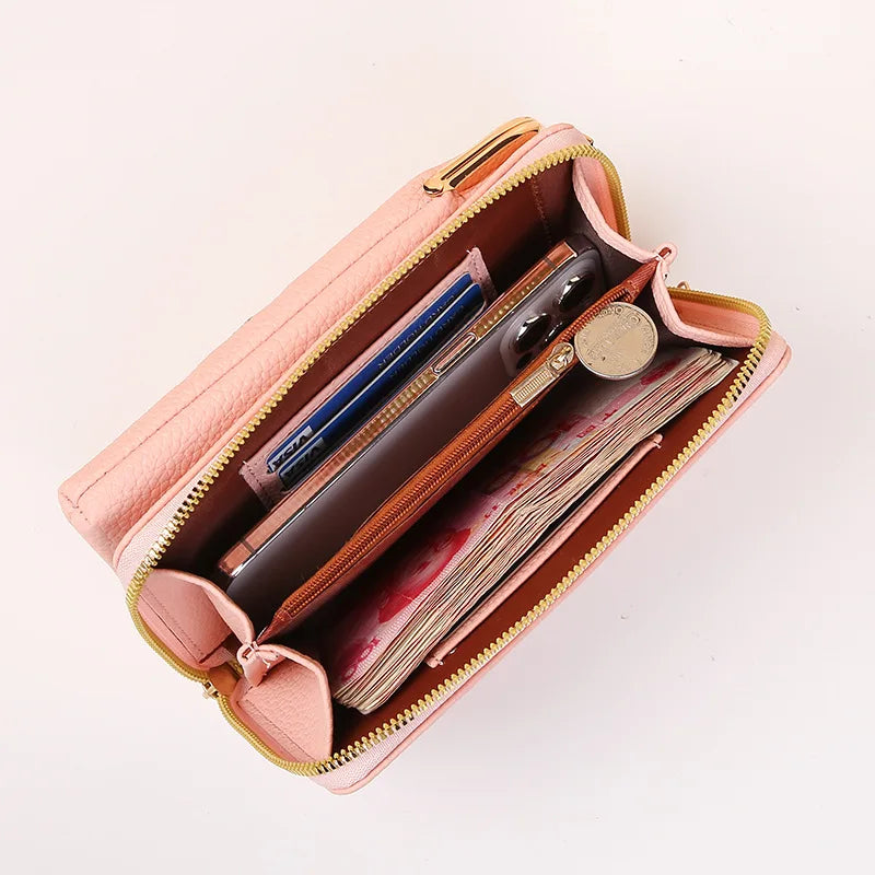 Elegant Floral Leather Mini Crossbody Bag – Mobile Phone Purse & Messenger Wallet