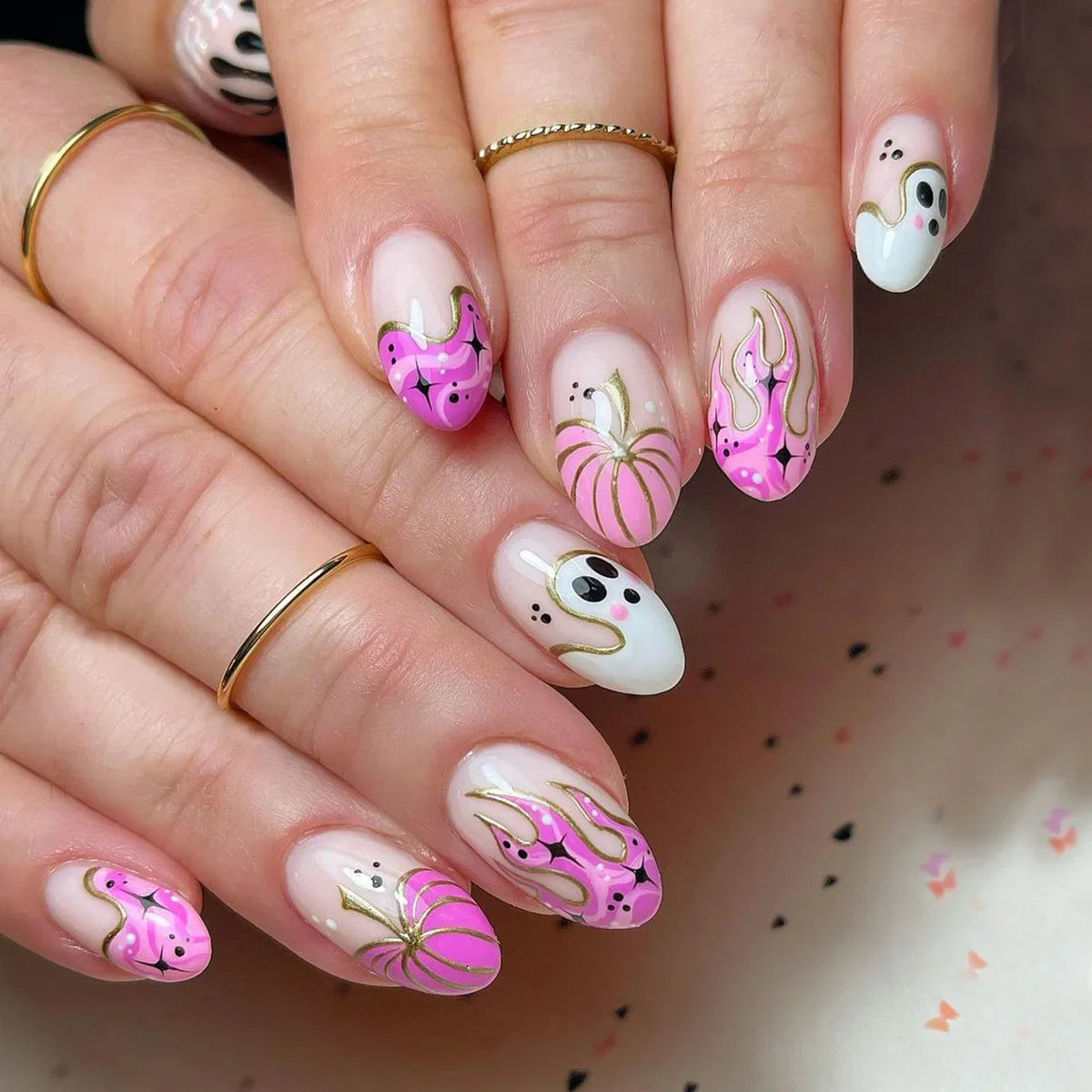  Red Spider Printed False Nail Halloween Nail Art Decor Press on Nails for Girl Gifts Short Round Cool y2k Style Fake Nail Tips -  - DYAVOR® 
