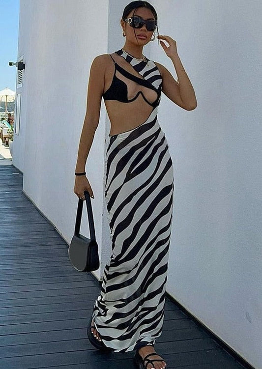  Maxi Dress with Zebra Pattern -  - DYAVOR® 