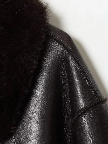 Reversible Faux Leather & Plush Winter Coat For Women | Warm Luxury Jacket