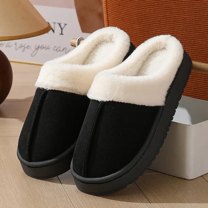 Plush Slippers Thick Sole Women Winter Warm Non-Slip