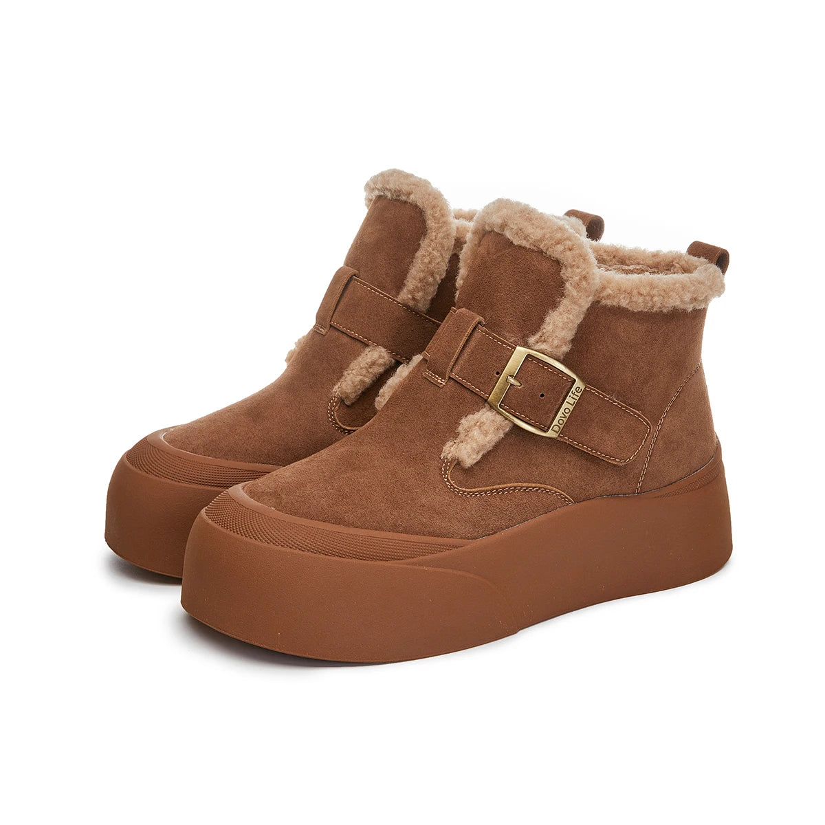 Leather Snow Boots For Women – Warm Fleece Winter Booties 2025