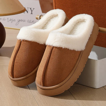 Plush Slippers Thick Sole Women Winter Warm Non-Slip