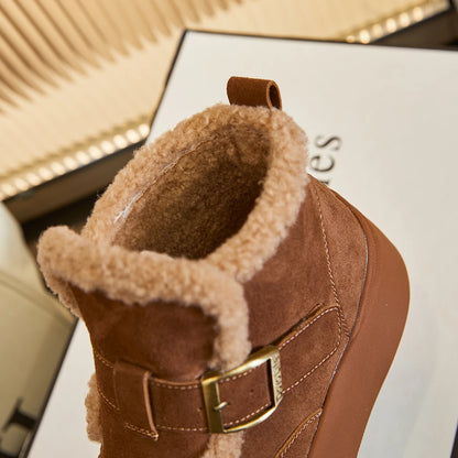 Leather Snow Boots For Women – Warm Fleece Winter Booties 2025