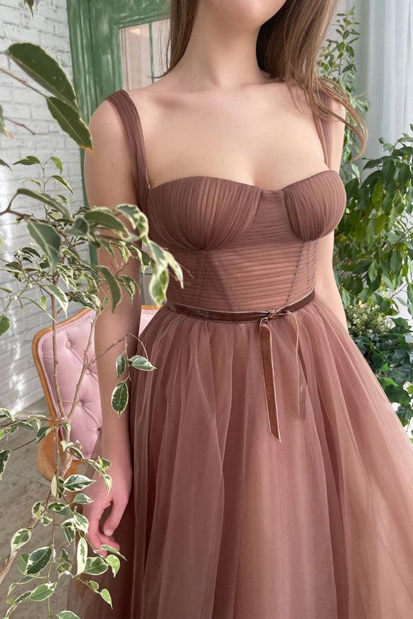  Lyra | Simple A-line Tea Length Tulle Short Prom Dress Homecoming Dress - Prom Dress - DYAVOR® 