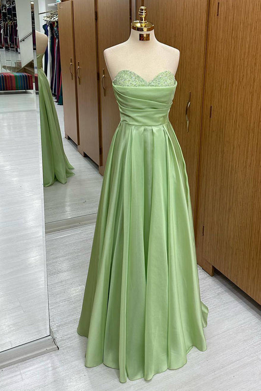  Green Sweetheart Long Sequined Prom Dress - Prom Dress - DYAVOR® 