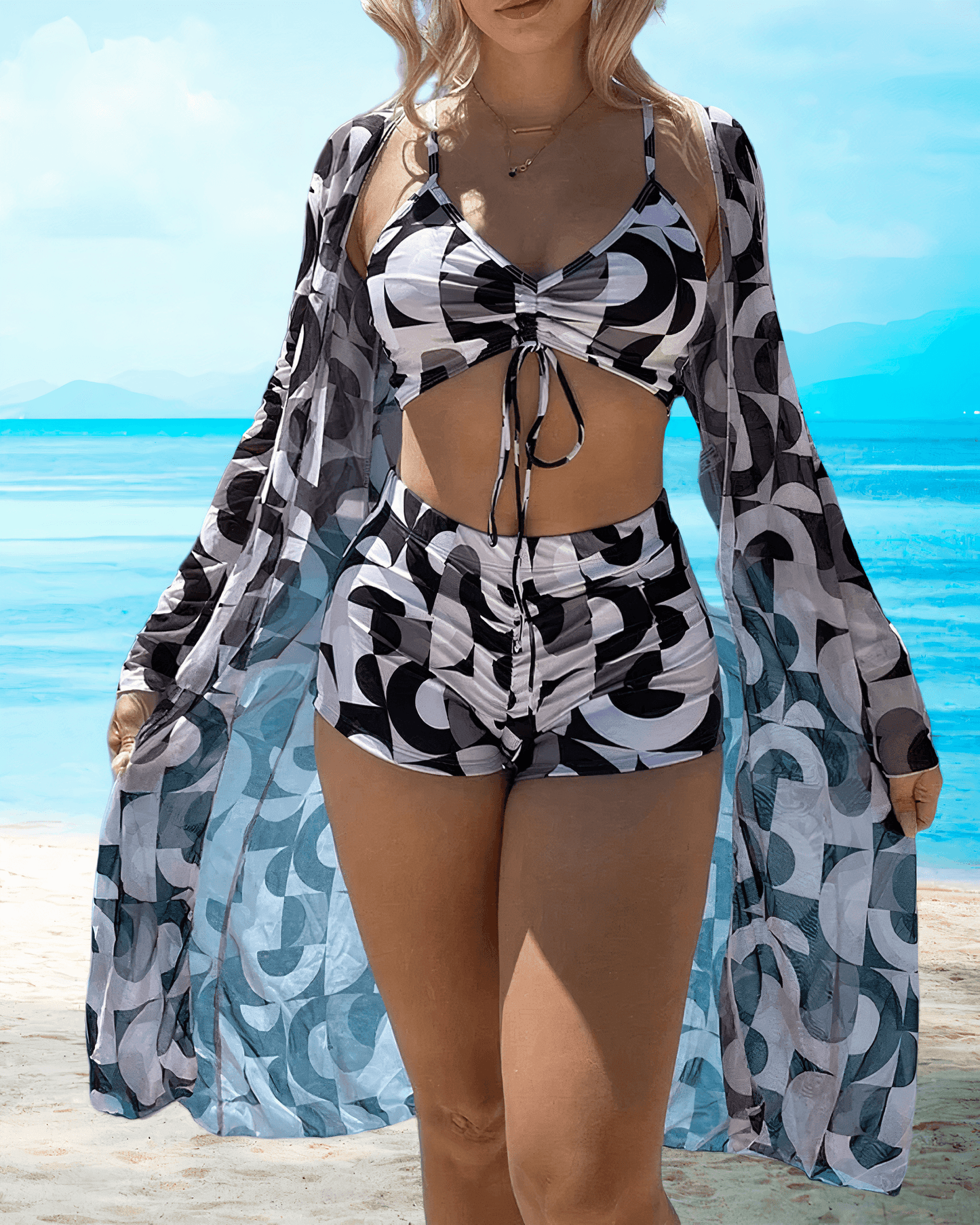  Kimono Set - Trendy Beach Fashion - Airy - Perfect for Sunny Days -  - DYAVOR® 