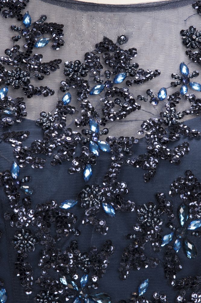  A-line Long Sleeves Plus Size Floor Length Crystals Tulle Prom Dresses - Prom Dresses - DYAVOR® 