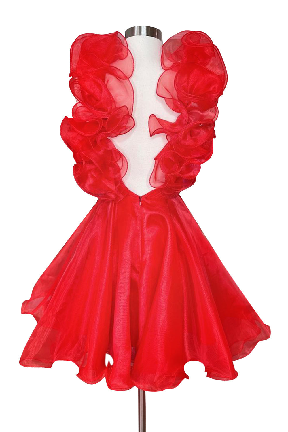  Nerissa |A Line Organza V Neck Homecoming Dress - Homecoming Dress - DYAVOR® 