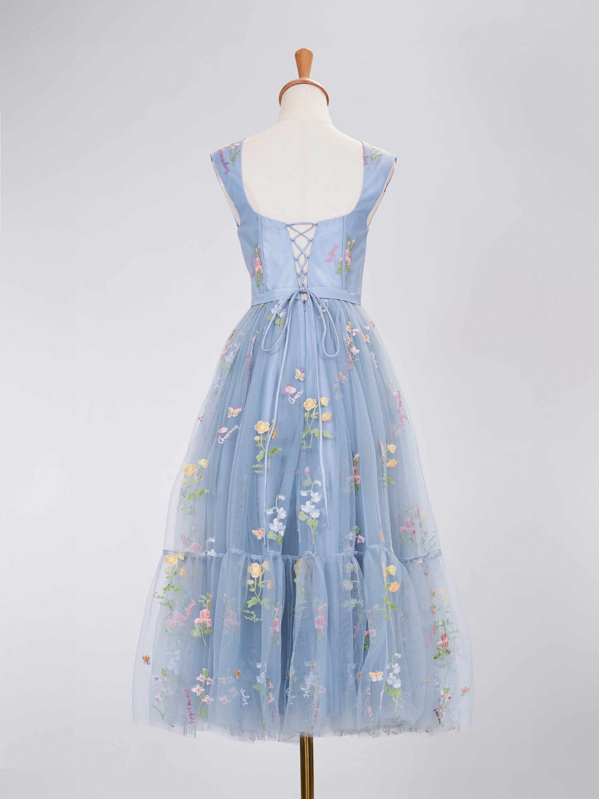  A Line Sweetheart Dusty Blue Long Prom Dress with Embroidery - Cocktail Dress - DYAVOR® 