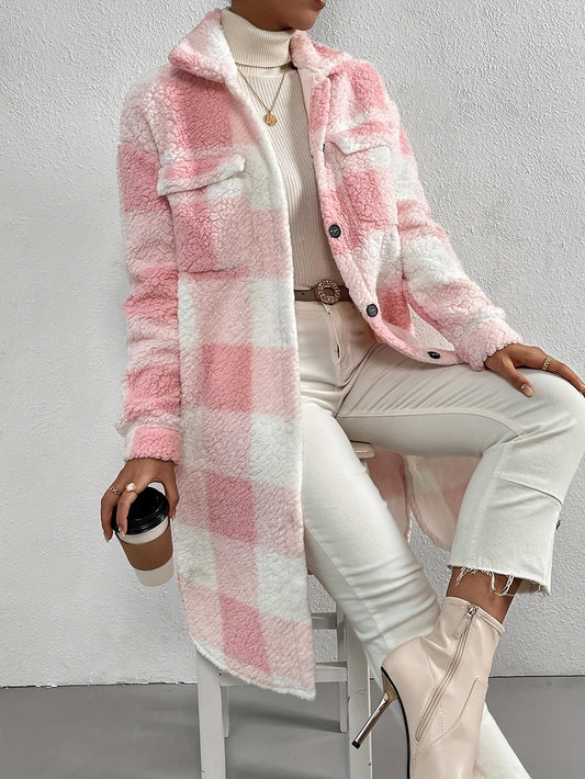  Valeria - Stylish plaid teddy coat - 07/112024 2 - DYAVOR® 