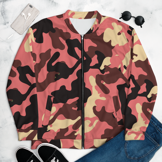  Camo Pink Unisex Bomber Jacket - Unisex Bomber Jacket - DYAVOR® 