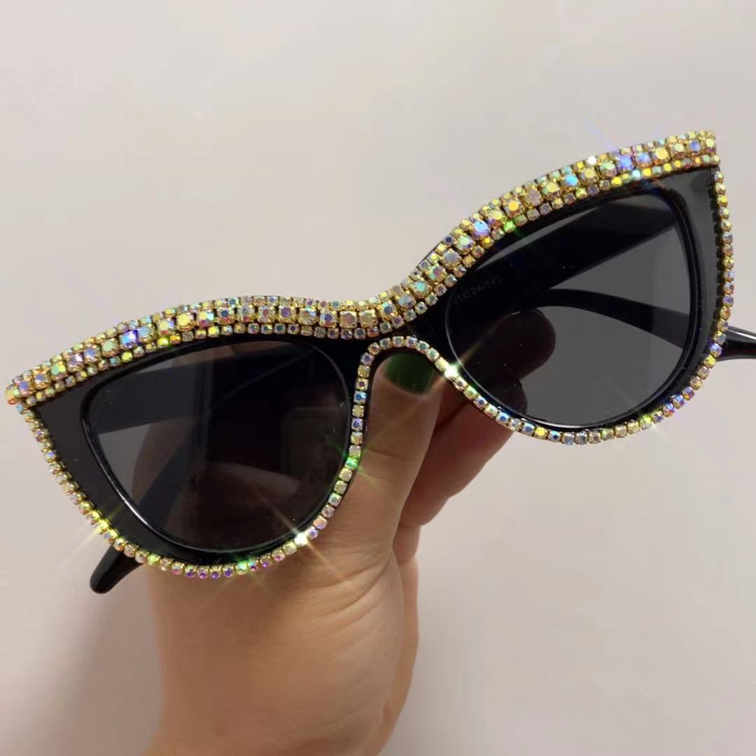  Women's Luxury Diamond Bling Shades Oculos Cat Eye Sunglasses - Women Sunglasses - DYAVOR® 