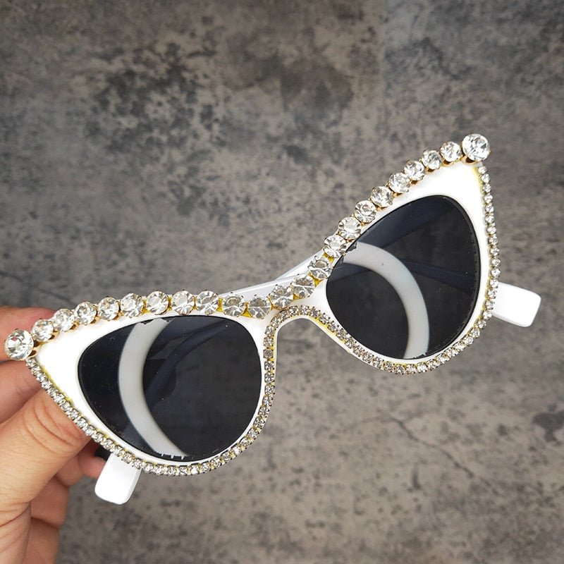  Women's Gradient Luxury Designer Crystal Cat Eyes Sunglasses - Women Sunglasses - DYAVOR® 