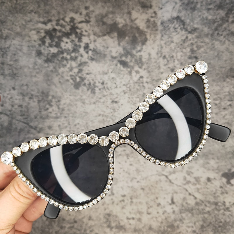  Women's Gradient Luxury Designer Crystal Cat Eyes Sunglasses - Women Sunglasses - DYAVOR® 