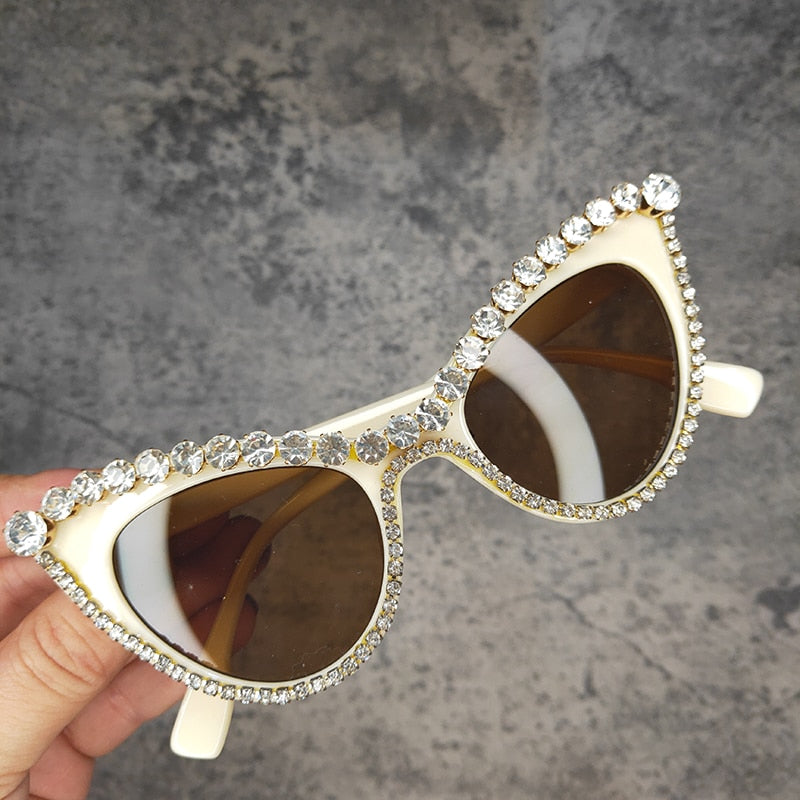  Women's Gradient Luxury Designer Crystal Cat Eyes Sunglasses - Women Sunglasses - DYAVOR® 