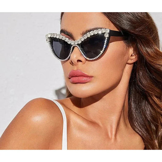  Women's Gradient Luxury Designer Crystal Cat Eyes Sunglasses - Women Sunglasses - DYAVOR® 
