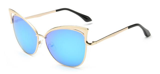  Cateye Flat Pantos Shape Rose Gold Metal Frame Unisex Sunglasses - Unisex Sunglasses - DYAVOR® 