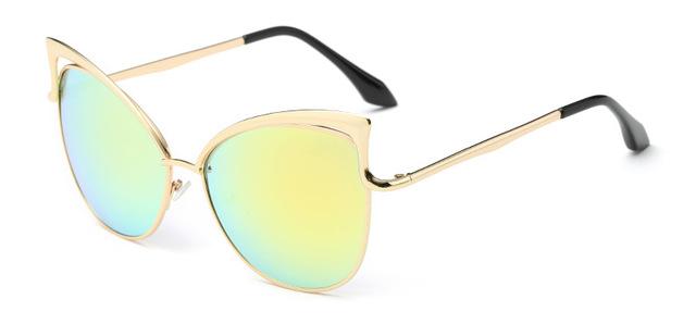  Cateye Flat Pantos Shape Rose Gold Metal Frame Unisex Sunglasses - Unisex Sunglasses - DYAVOR® 