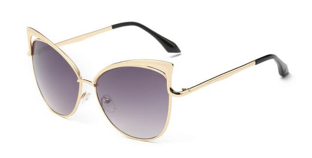  Cateye Flat Pantos Shape Rose Gold Metal Frame Unisex Sunglasses - Unisex Sunglasses - DYAVOR® 