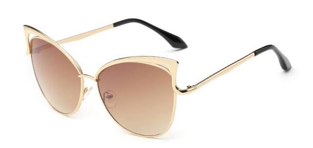  Cateye Flat Pantos Shape Rose Gold Metal Frame Unisex Sunglasses - Unisex Sunglasses - DYAVOR® 