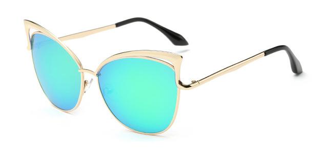  Cateye Flat Pantos Shape Rose Gold Metal Frame Unisex Sunglasses - Unisex Sunglasses - DYAVOR® 