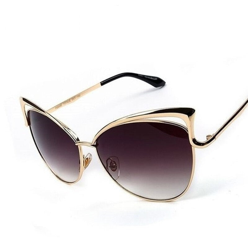  Cateye Flat Pantos Shape Rose Gold Metal Frame Unisex Sunglasses - Unisex Sunglasses - DYAVOR® 