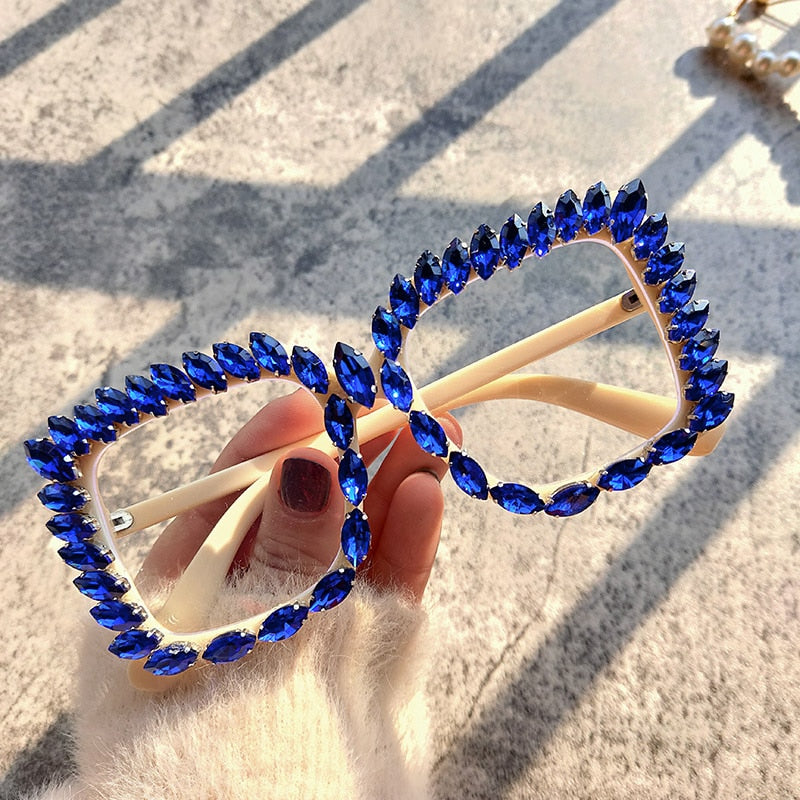  Women's Handmade Luxury Crystal Classic Oversize Square Sunglasses - Women Sunglasses - DYAVOR® 