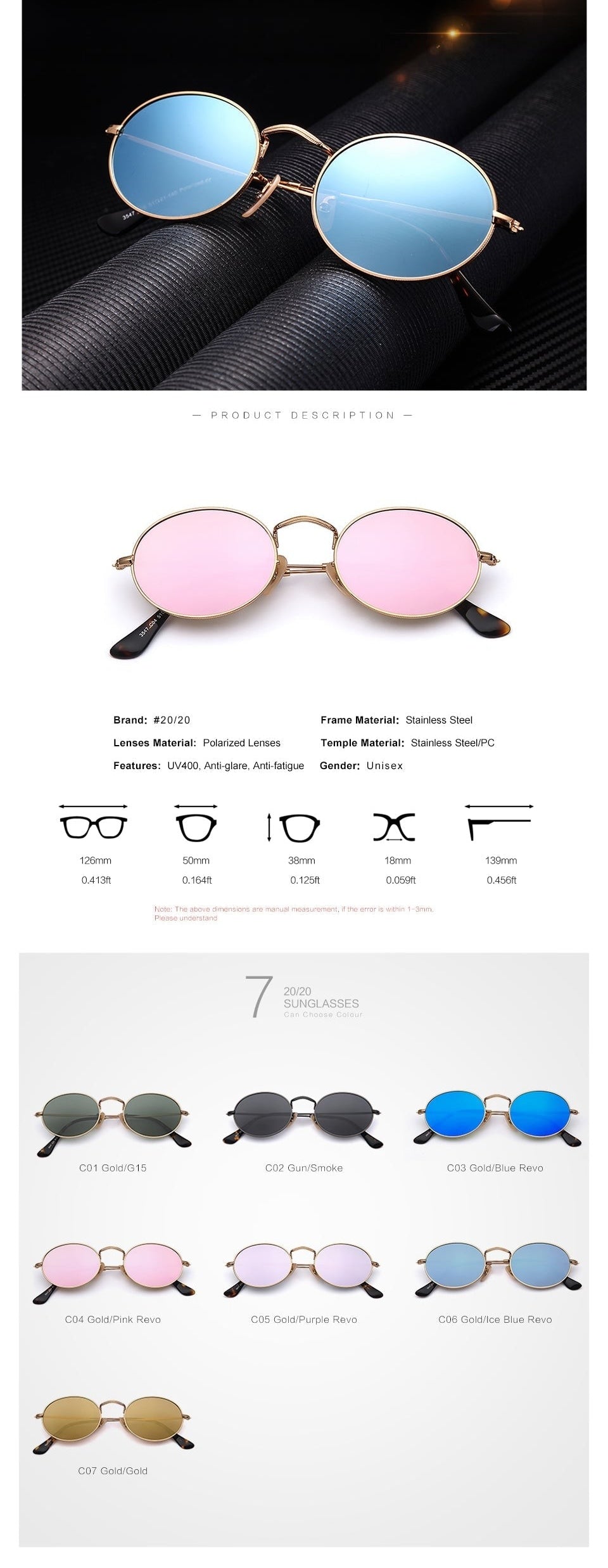  Classic Polarized Sunglasses for Men Women in Designer Vintage Style - Unisex Sunglasses - DYAVOR® 