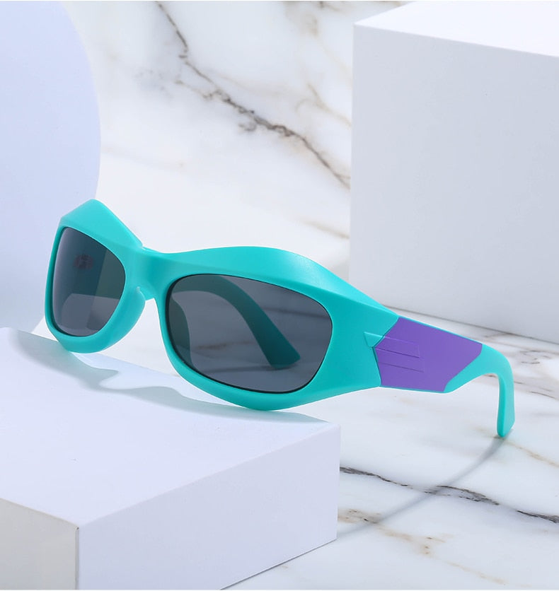  Unisex Cyberpunk Sports Luxury Gold Sliver UV400 Square Sunglasses Eyewear - Unisex Sunglasses - DYAVOR® 