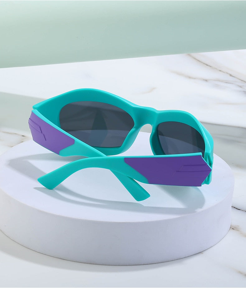  Unisex Cyberpunk Sports Luxury Gold Sliver UV400 Square Sunglasses Eyewear - Unisex Sunglasses - DYAVOR® 