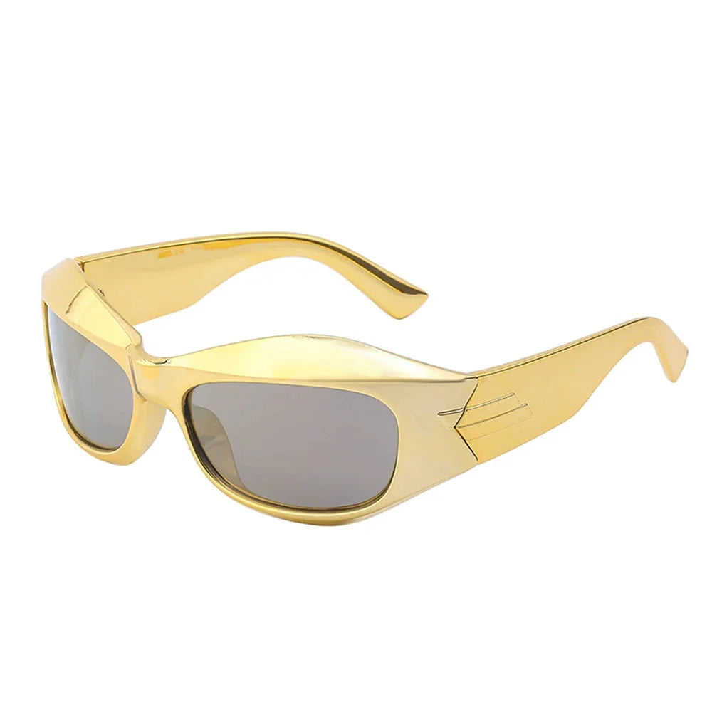  Unisex Cyberpunk Sports Luxury Gold Sliver UV400 Square Sunglasses Eyewear - Unisex Sunglasses - DYAVOR® 